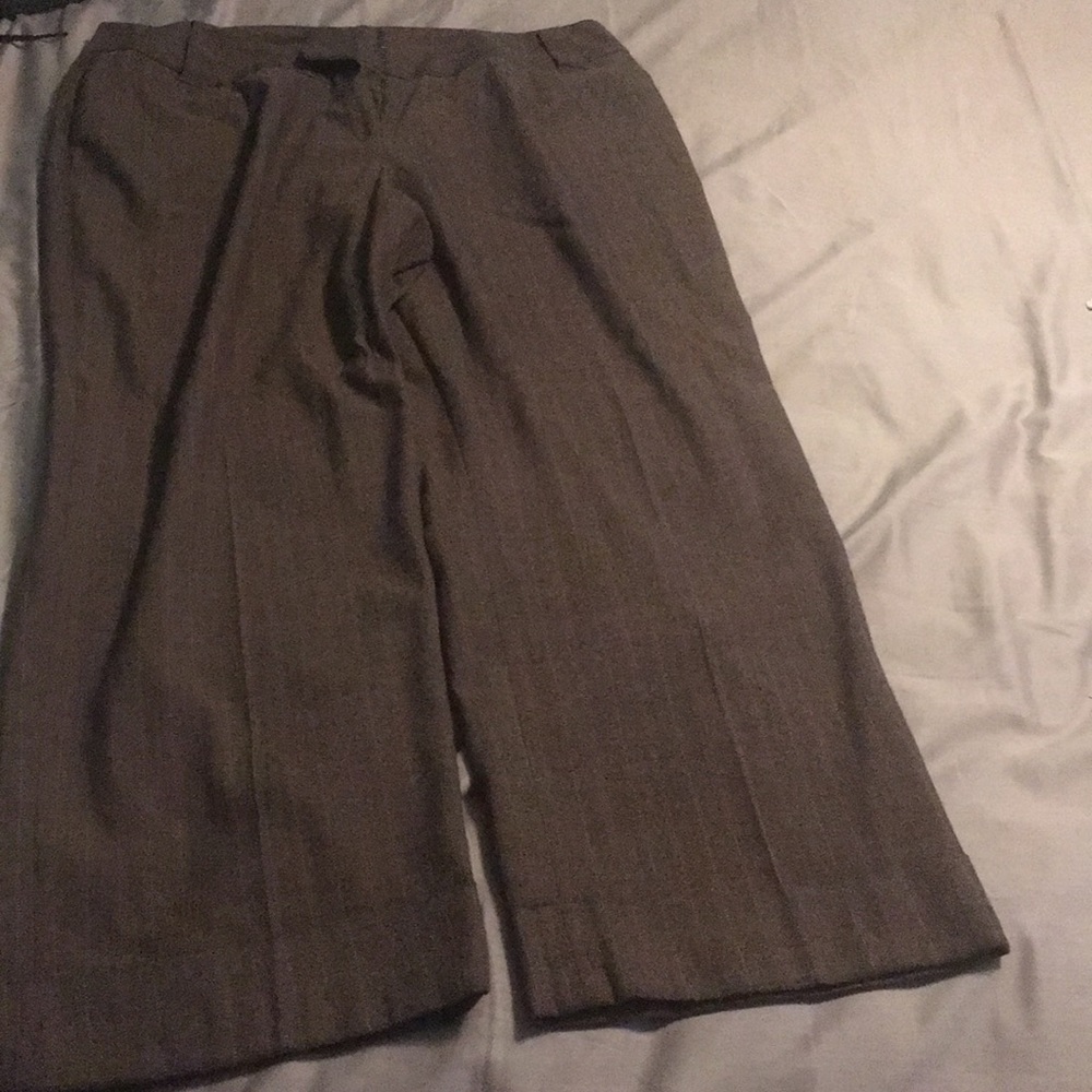 Brown multicolored cuffed trousers